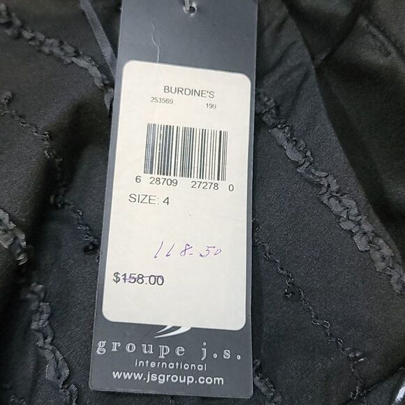 Groupe J.S. Black Spaghetti Strap Dress with Lace Detail Size 4 - Picture 8 of 8